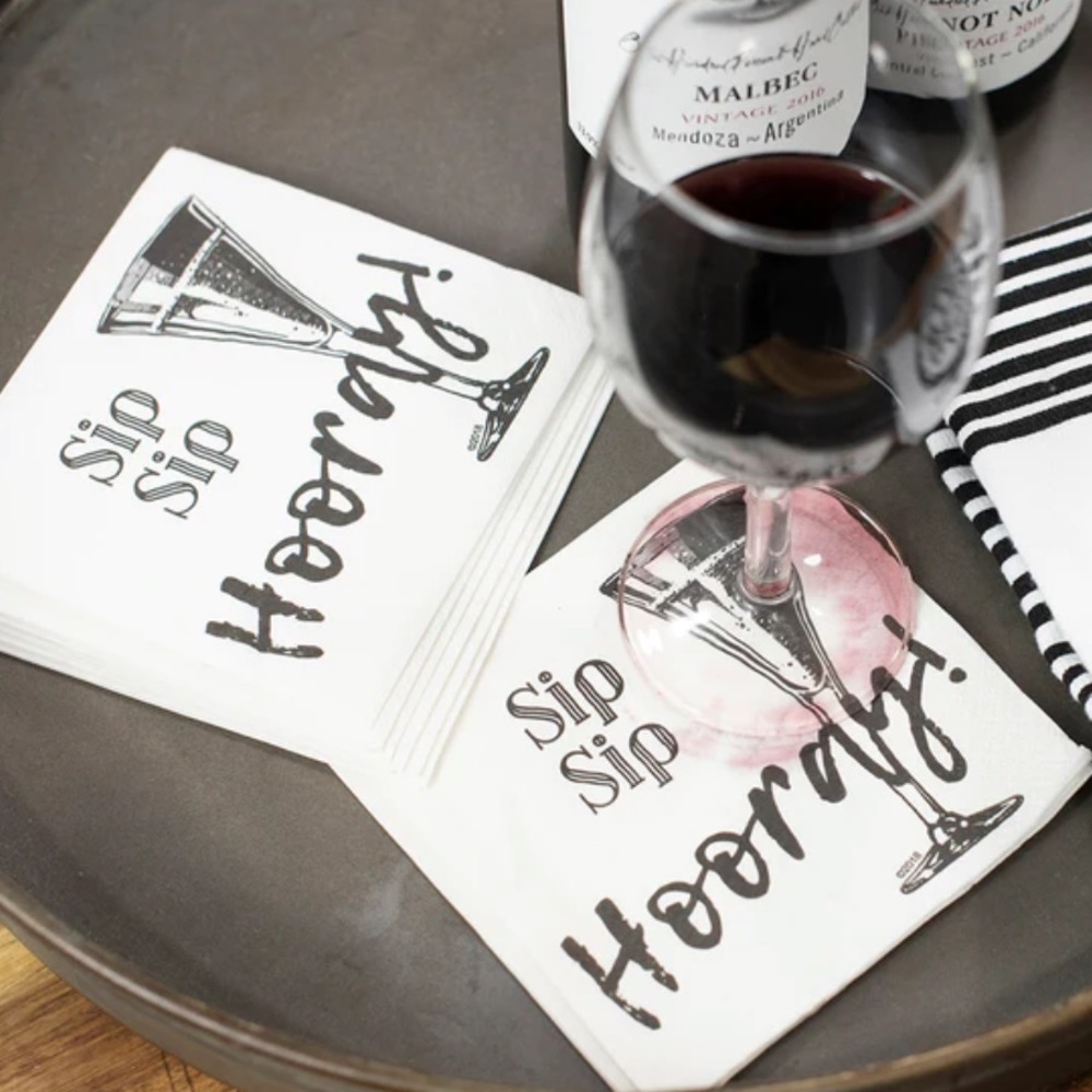 NEW FESTIVE COCKTAIL NAPKINS ~ SET of 2